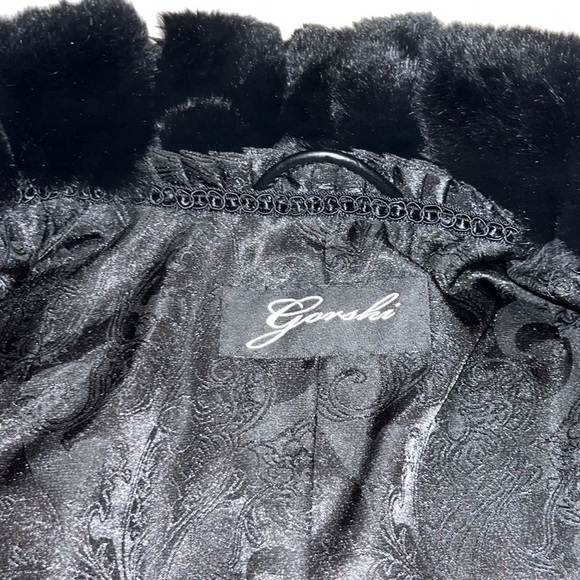 Gorski Fur Jacket Rex Rabbit Black *real fur* notch collar XS - Picture 11 of 16